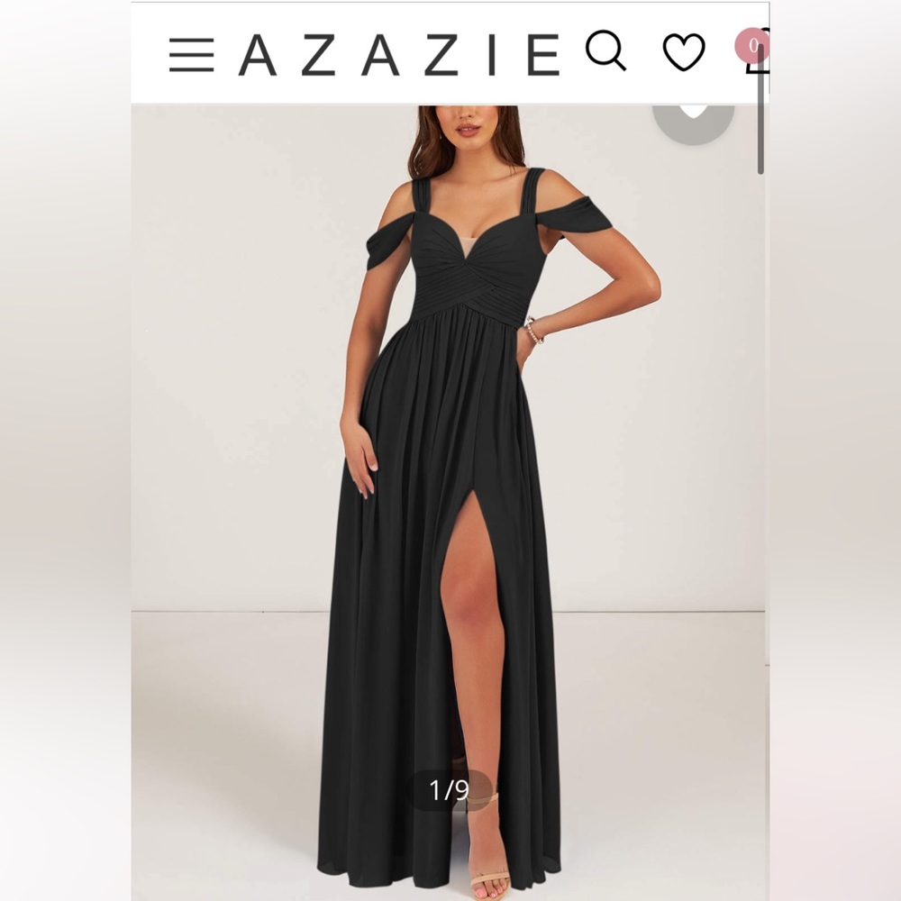Women’s size 10 Black Azazie Bridesmaid Formal Dress